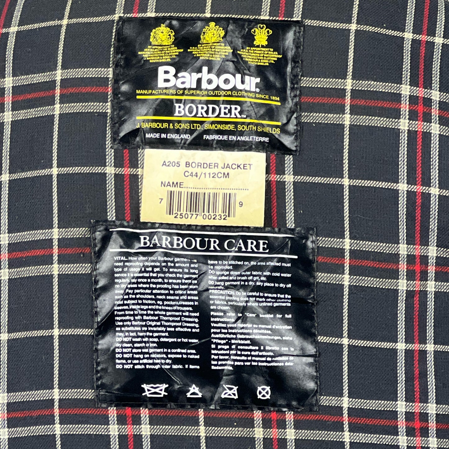 Barbour Uomo Border vintage Blu Cerato C44/112cm Navy Border Coat Large/XL