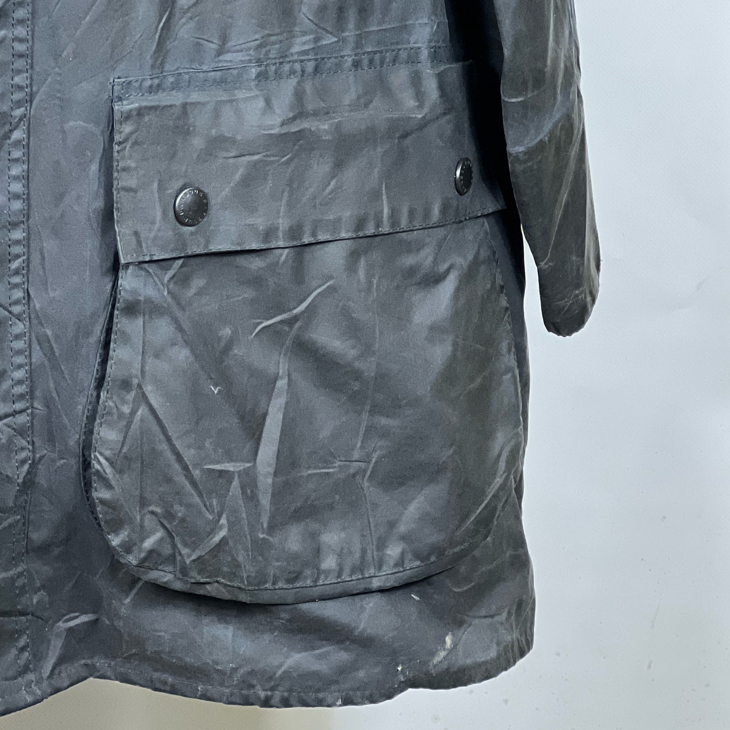 Barbour Border blu cotone Cerato C44/112 cm Navy Border Coat Size Large tg. 54 ita