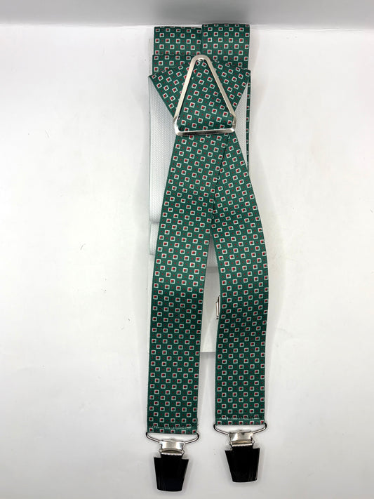 Bretelle da uomo con clip verde a fantasia - Shop In London
