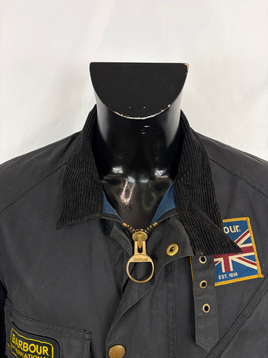 Giacca Barbour International Union Jack Medium- Black International Union Jacket Jacket Size M