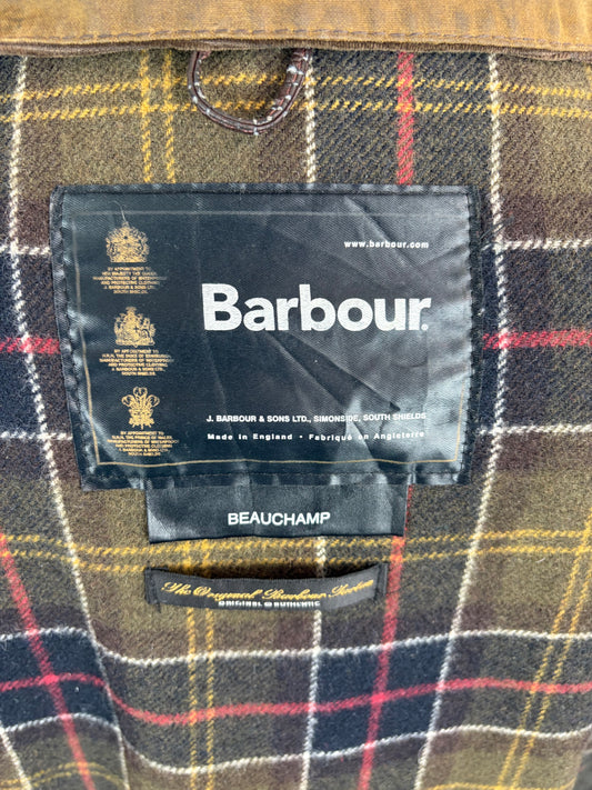 RARA Barbour Giacca Uomo Beauchamp verde C48/122 cm XL- Olive Waxed Beauchamp coat size XL