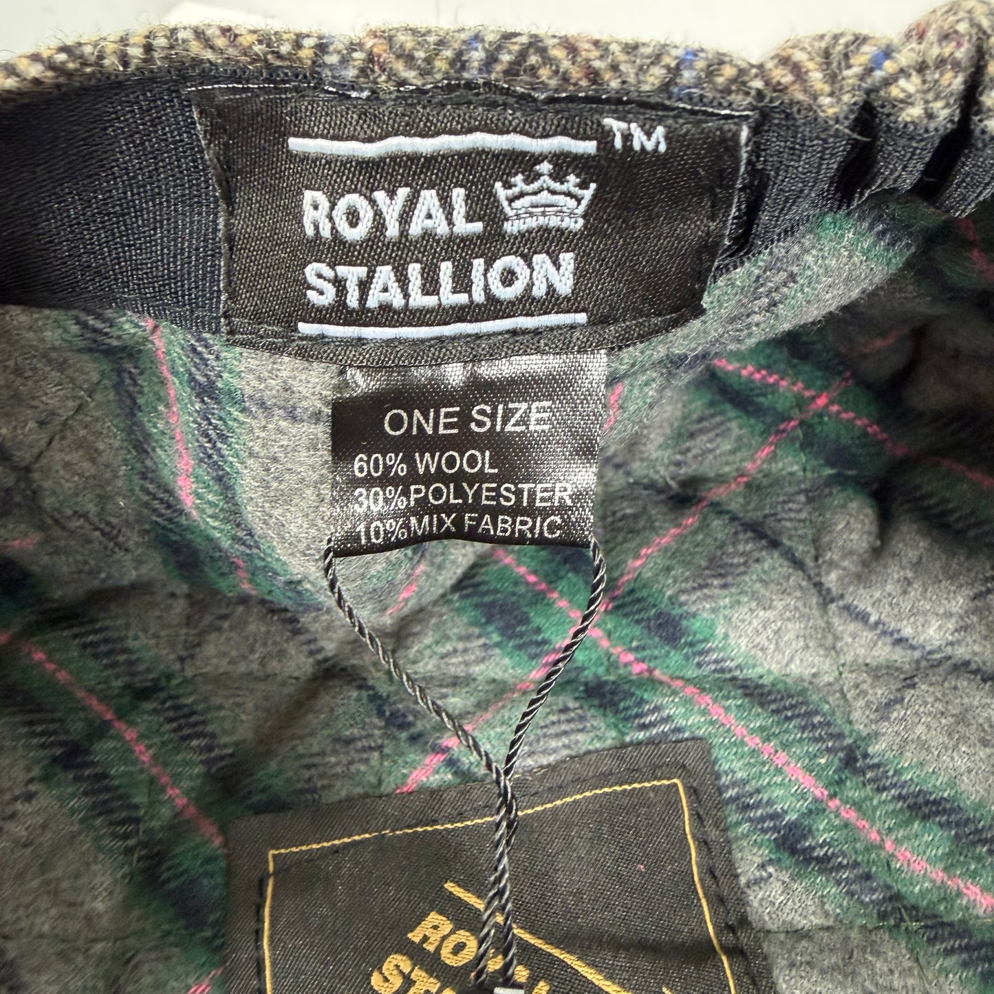 Coppola nuova inglese in lana a otto spicchi grigia a spina di pesce - Eight panel herringbone baker boy cap size one