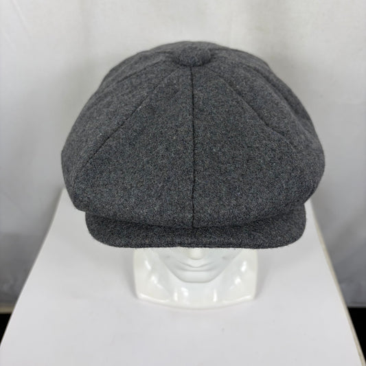 Coppola nuova inglese in lana a otto spicchi di colore grigio chiaro - Eight panel light grey baker boy cap size one
