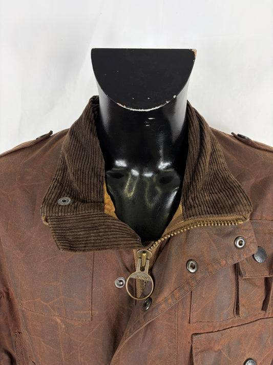 RARA Barbour Giacca Cowan Commando marrone c46/117 cm Brown wax Man Jacket size XLarge