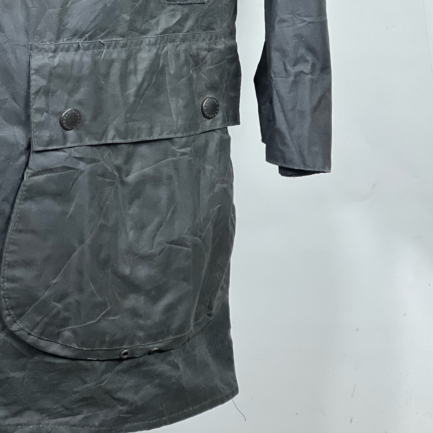 Barbour Border blu cotone Cerato C42/107 cm Navy Border Coat Size Large tg. 52 ita