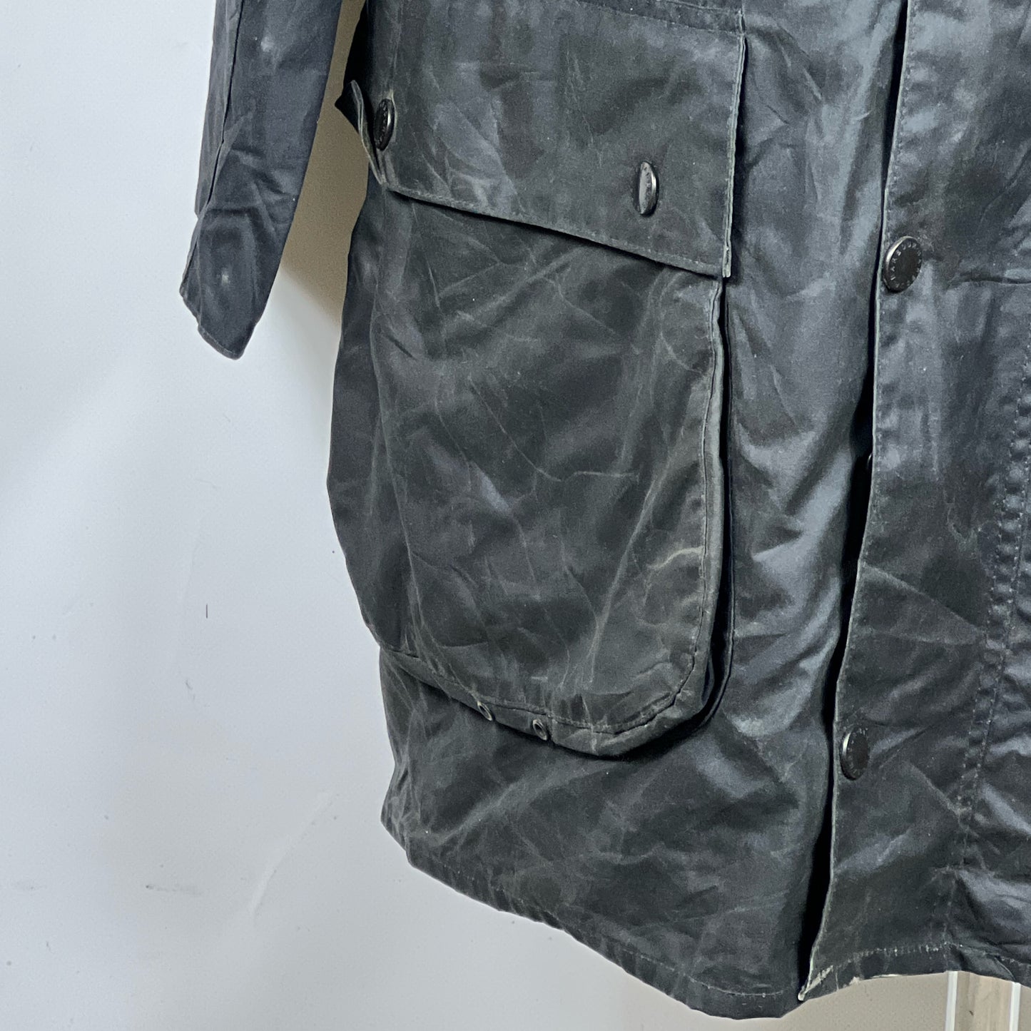 Barbour Border blu cotone Cerato C42/107 cm Navy Border Coat Size Large tg. 52 ita