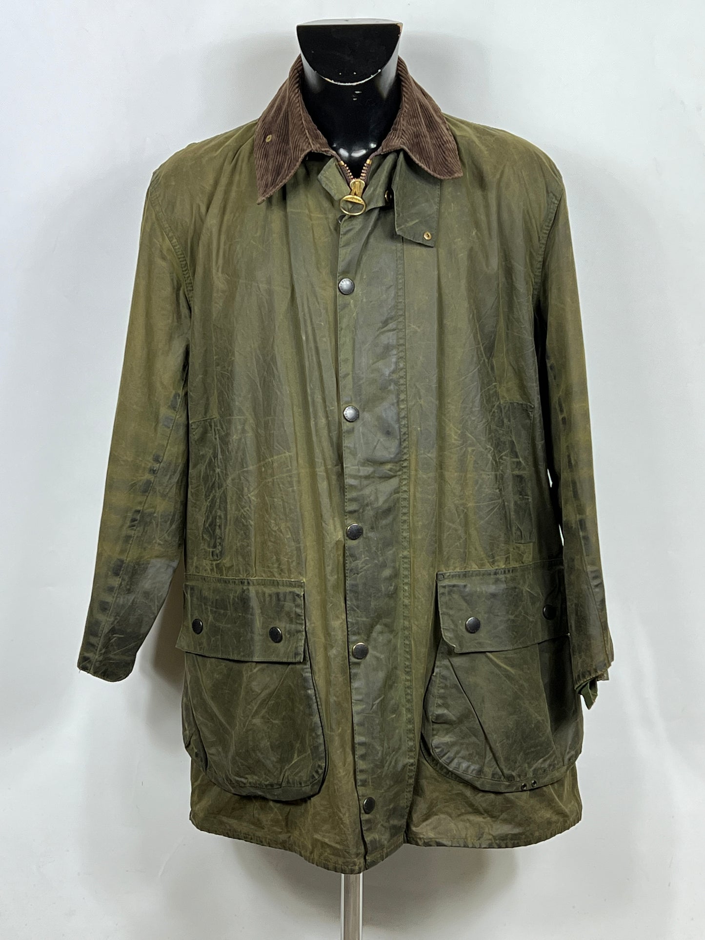 Barbour Border verde cotone Cerato C42/107 cm Green Border Coat Size Large tg. 52 ita