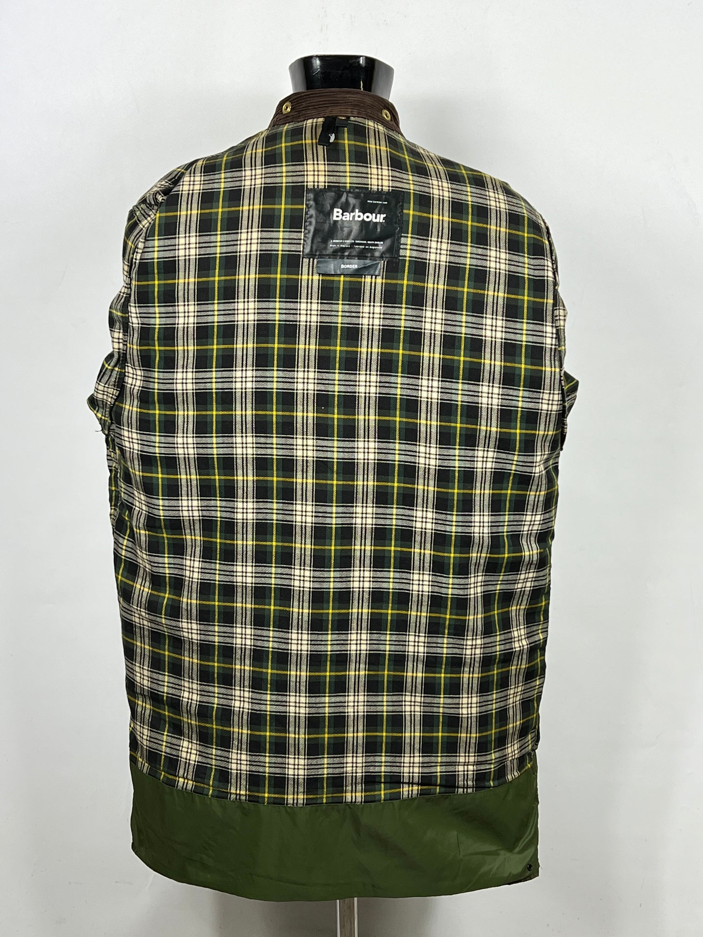 Barbour Border verde cotone Cerato C42/107 cm Green Border Coat Size Large tg. 52 ita
