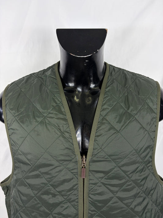 Gilet Barbour Trapuntato Verde 48 Green Quilted Waistcoat Zip in Liner size 48