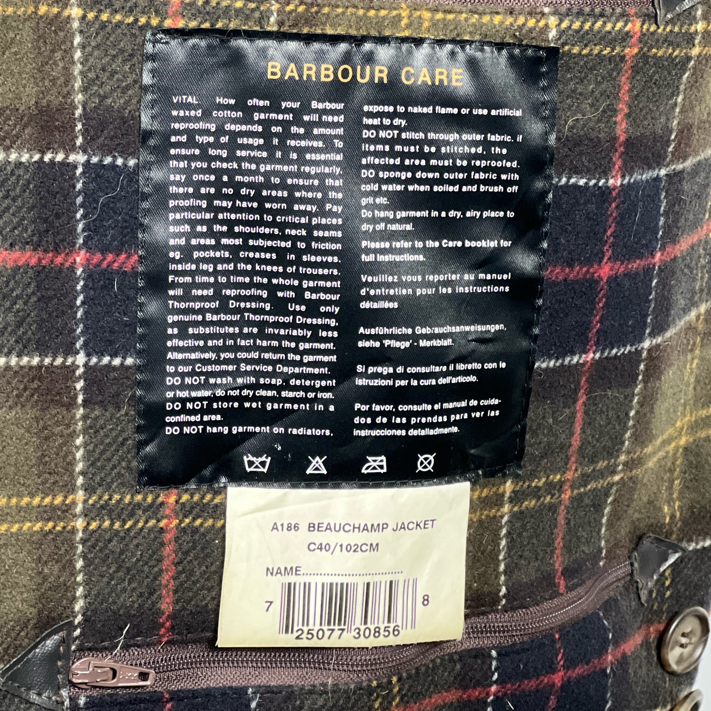 RARA Barbour Giacca Uomo Beauchamp C40/102cm Brown Waxed Beauchamp coat size M