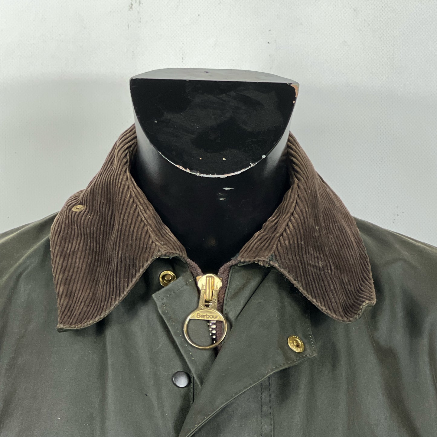 RARE Barbour Vintage Northumbria C38/97cm-Green Waxed Northumbria Jacket Small
