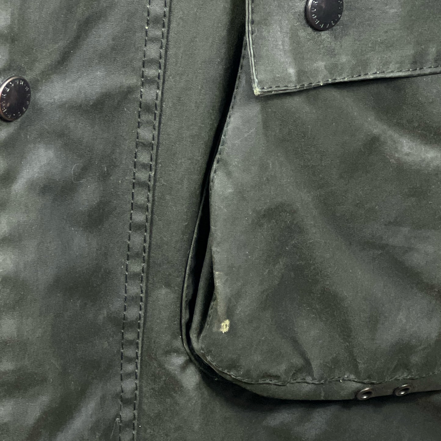 RARE Barbour Vintage Northumbria C38/97cm-Green Waxed Northumbria Jacket Small