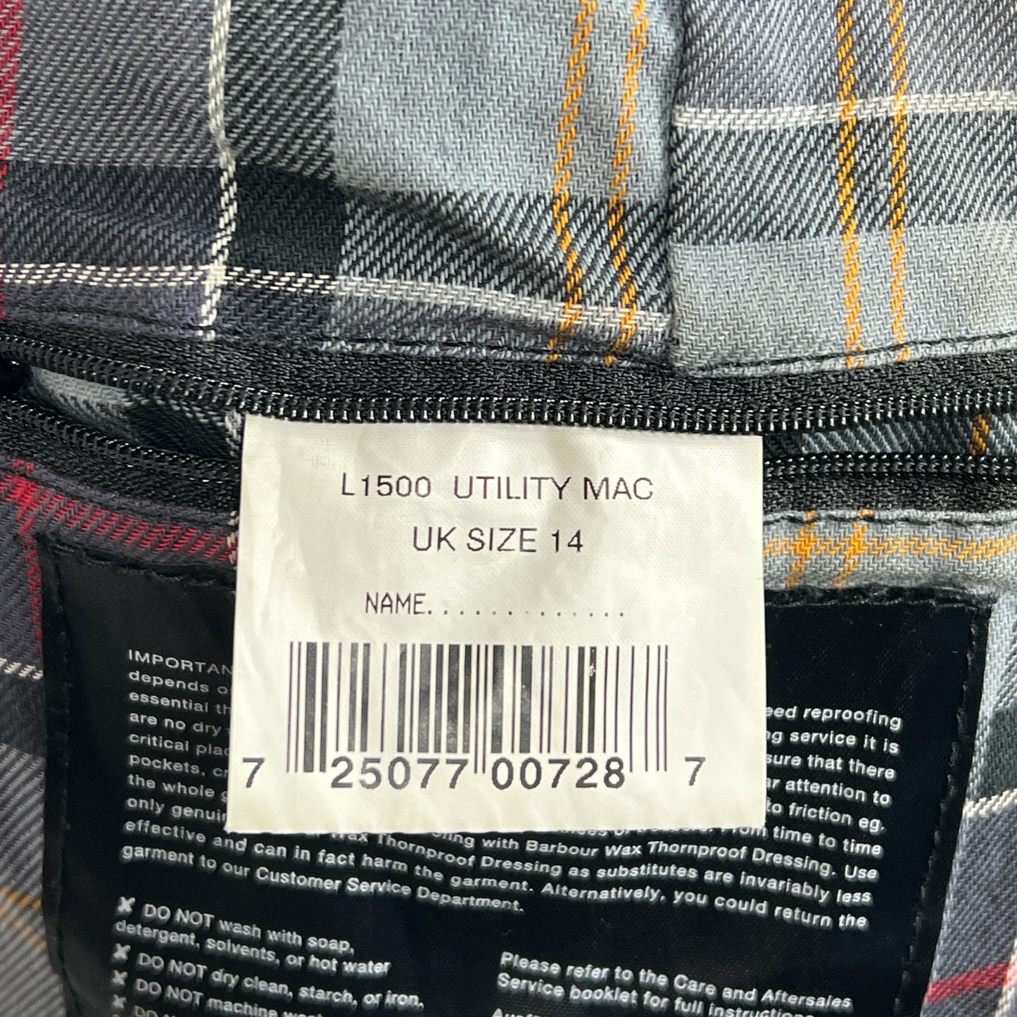 Giacca Barbour con cintura nera utility mac UK14 -Black wax jacket size UK14 with belt M