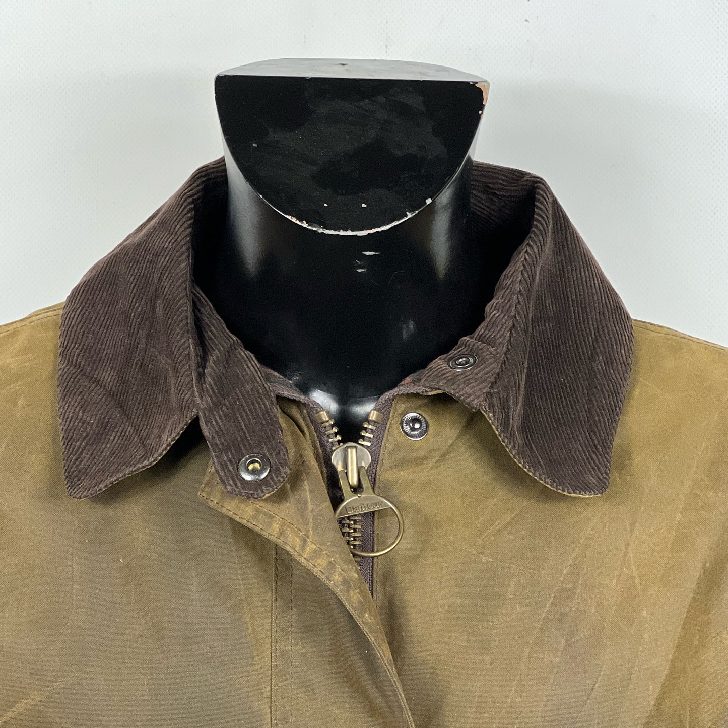 Giacca Barbour donna certo oliva Newmarket UK16 Tg.44- Olive wax winter coat size uk16
