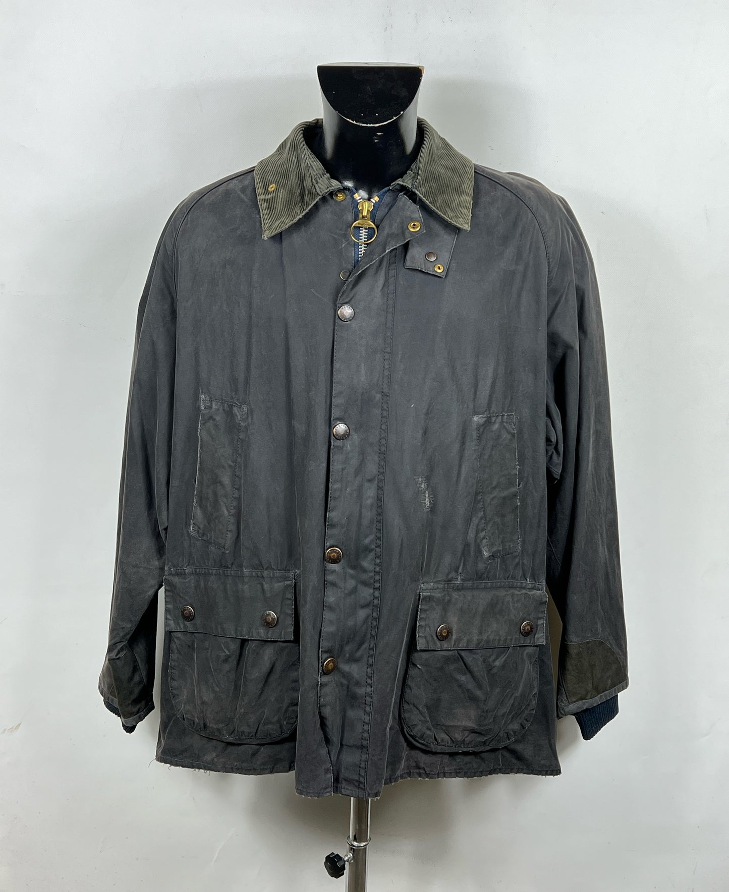 Barbour Bedale Uomo Vintage Blu C48/122cm Man Bedale waxed Navy jacket Size XL