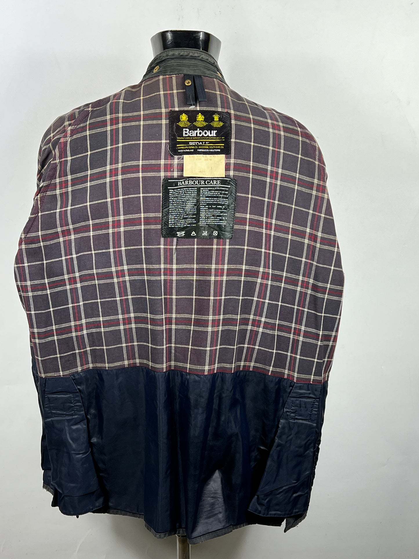 Barbour Bedale Uomo Vintage Blu C48/122cm Man Bedale waxed Navy jacket Size XL
