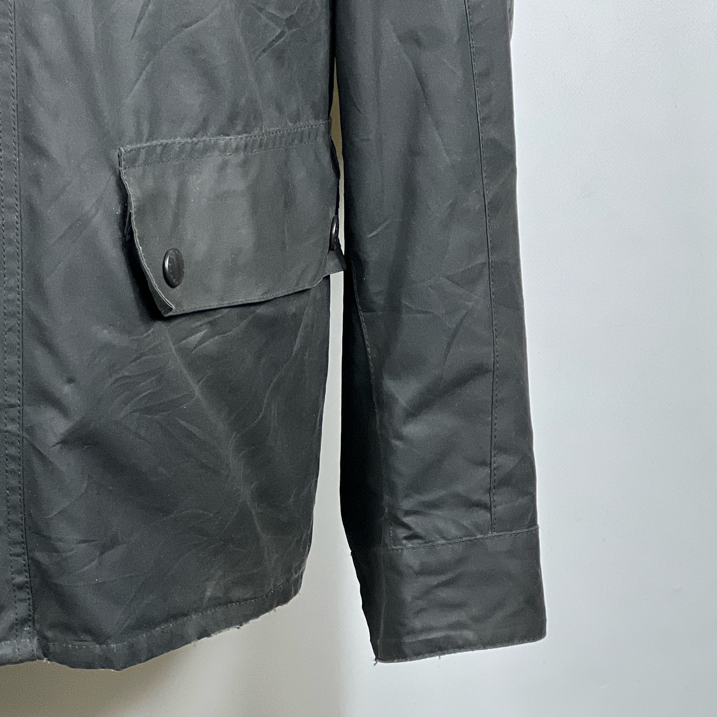 Barbour International Trial Nero Small Man Black waxed Trial Jacket Size Small