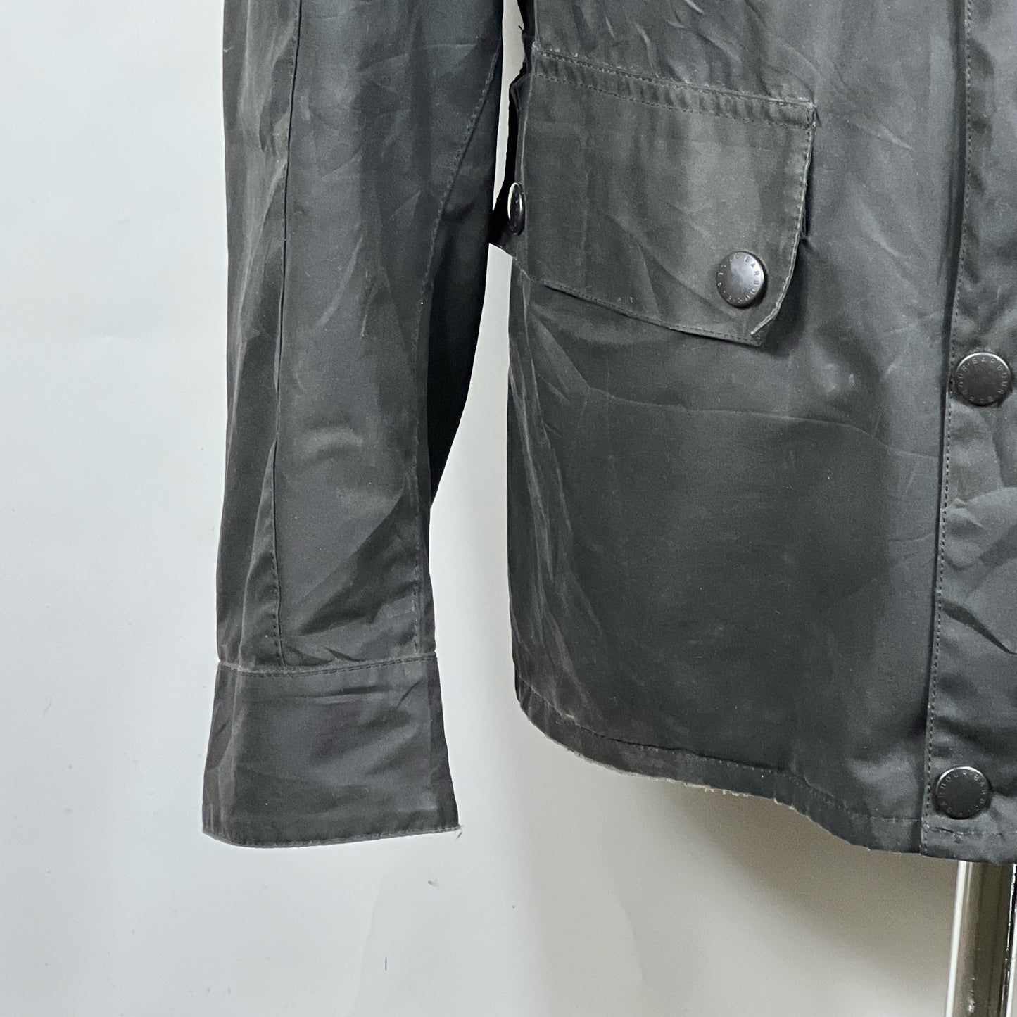 Barbour International Trial Nero Small Man Black waxed Trial Jacket Size Small
