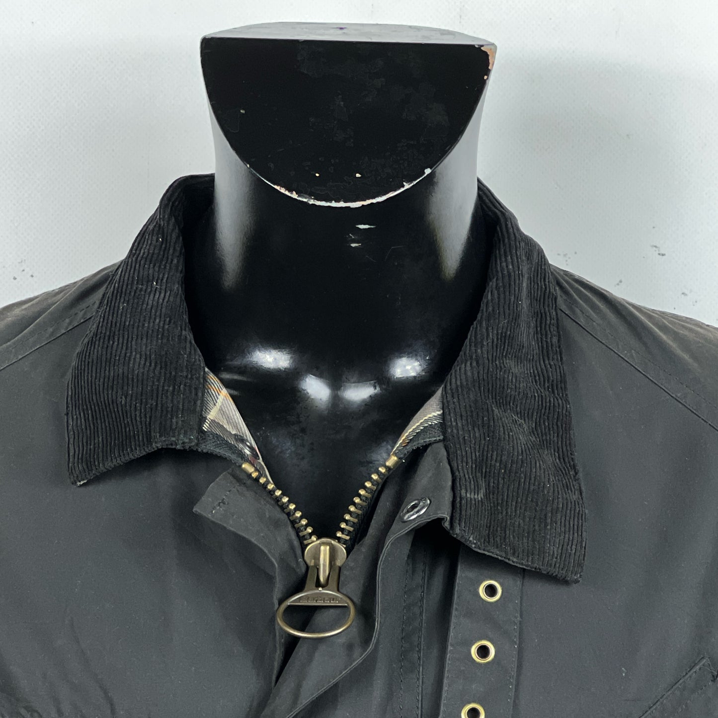 Barbour International Trial Nero Small Man Black waxed Trial Jacket Size Small