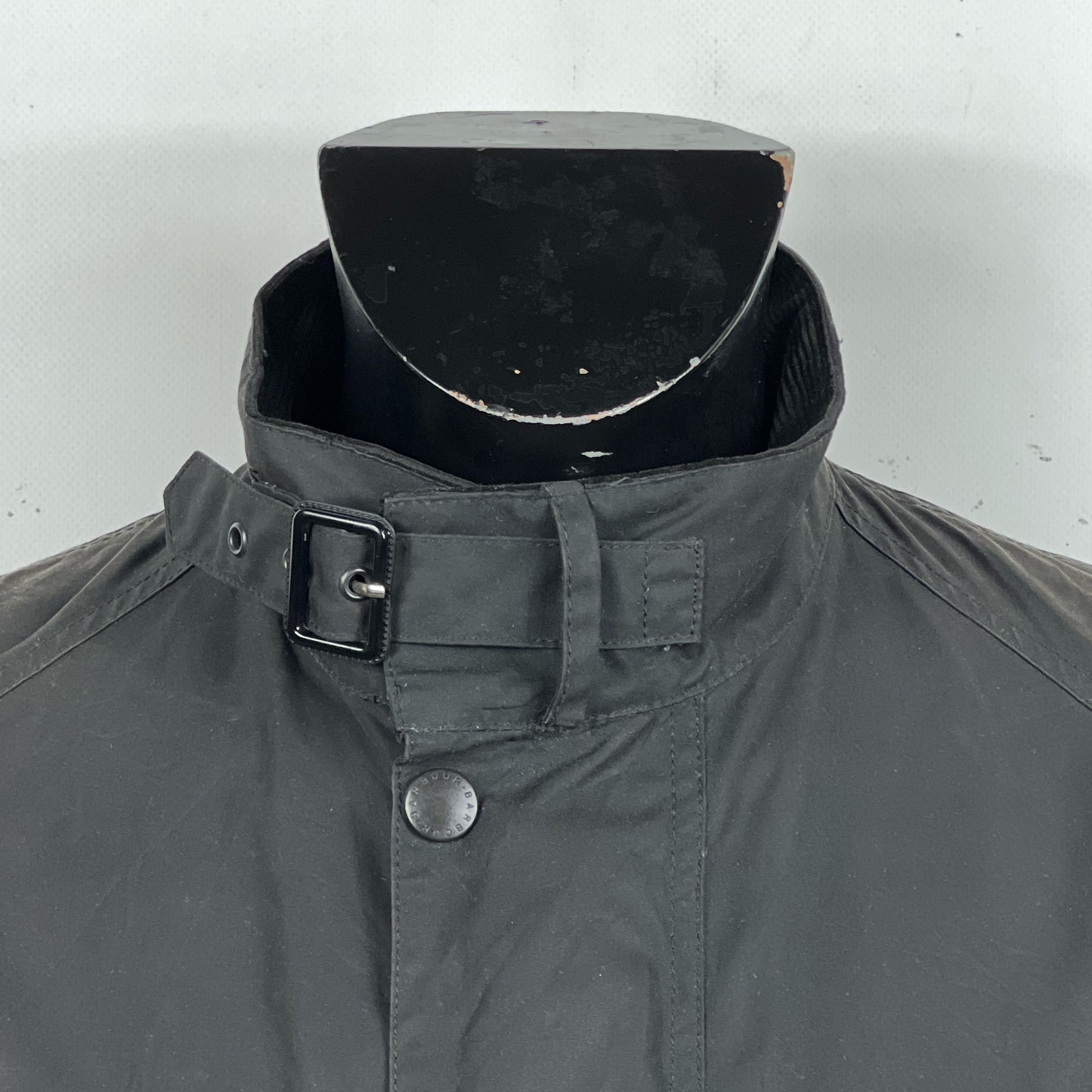 Barbour International Trial Nero Small Man Black waxed Trial Jacket Size Small