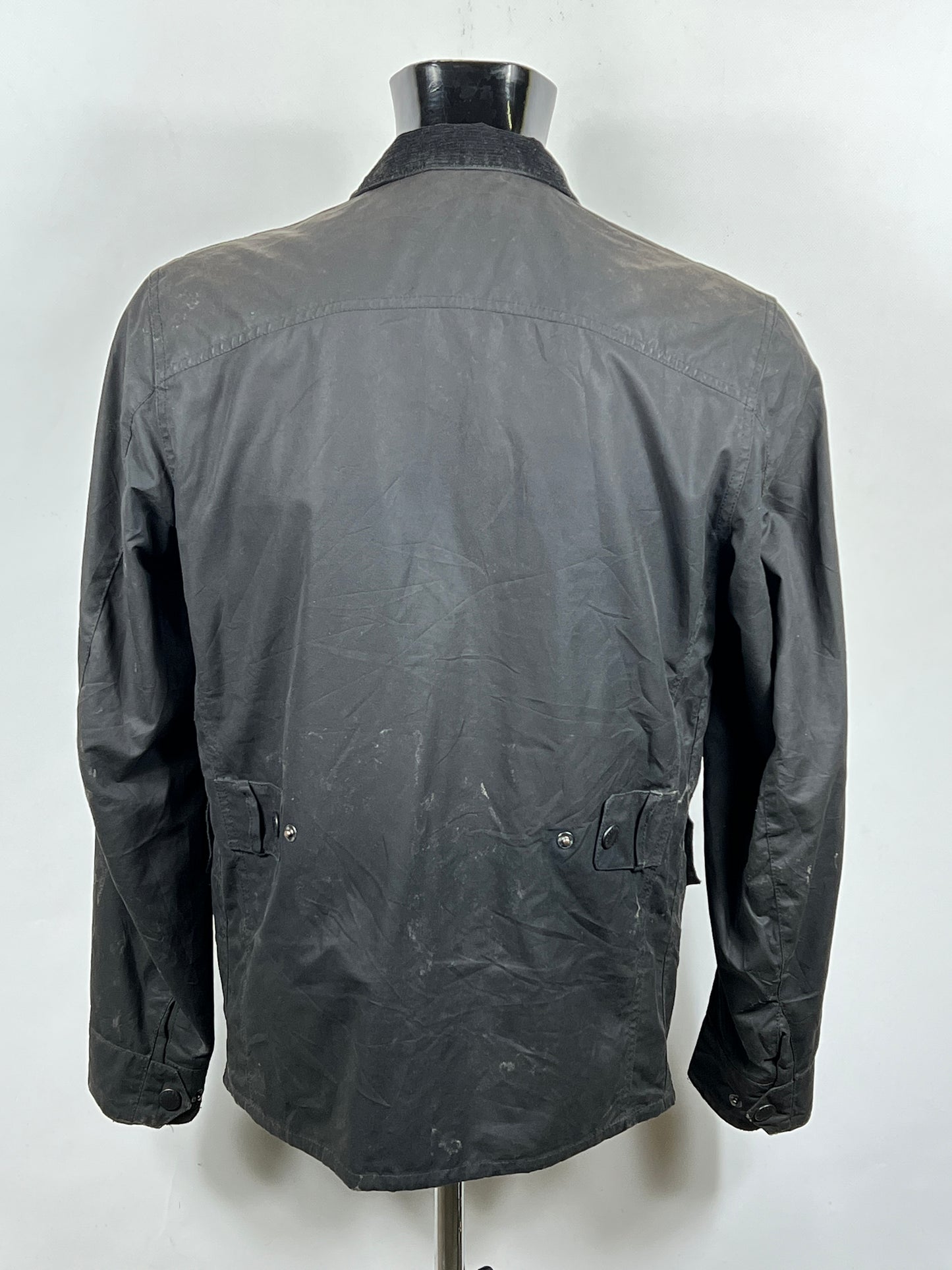 Barbour International Trial Nero Small Man Black waxed Trial Jacket Size Small