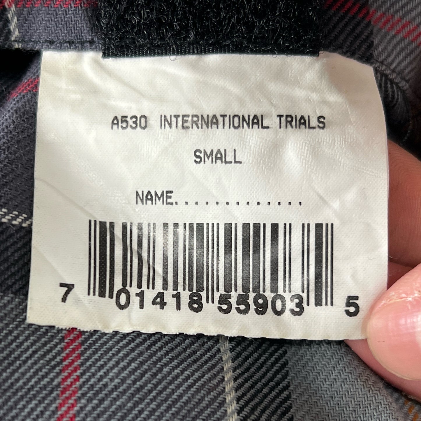 Barbour International Trial Nero Small Man Black waxed Trial Jacket Size Small
