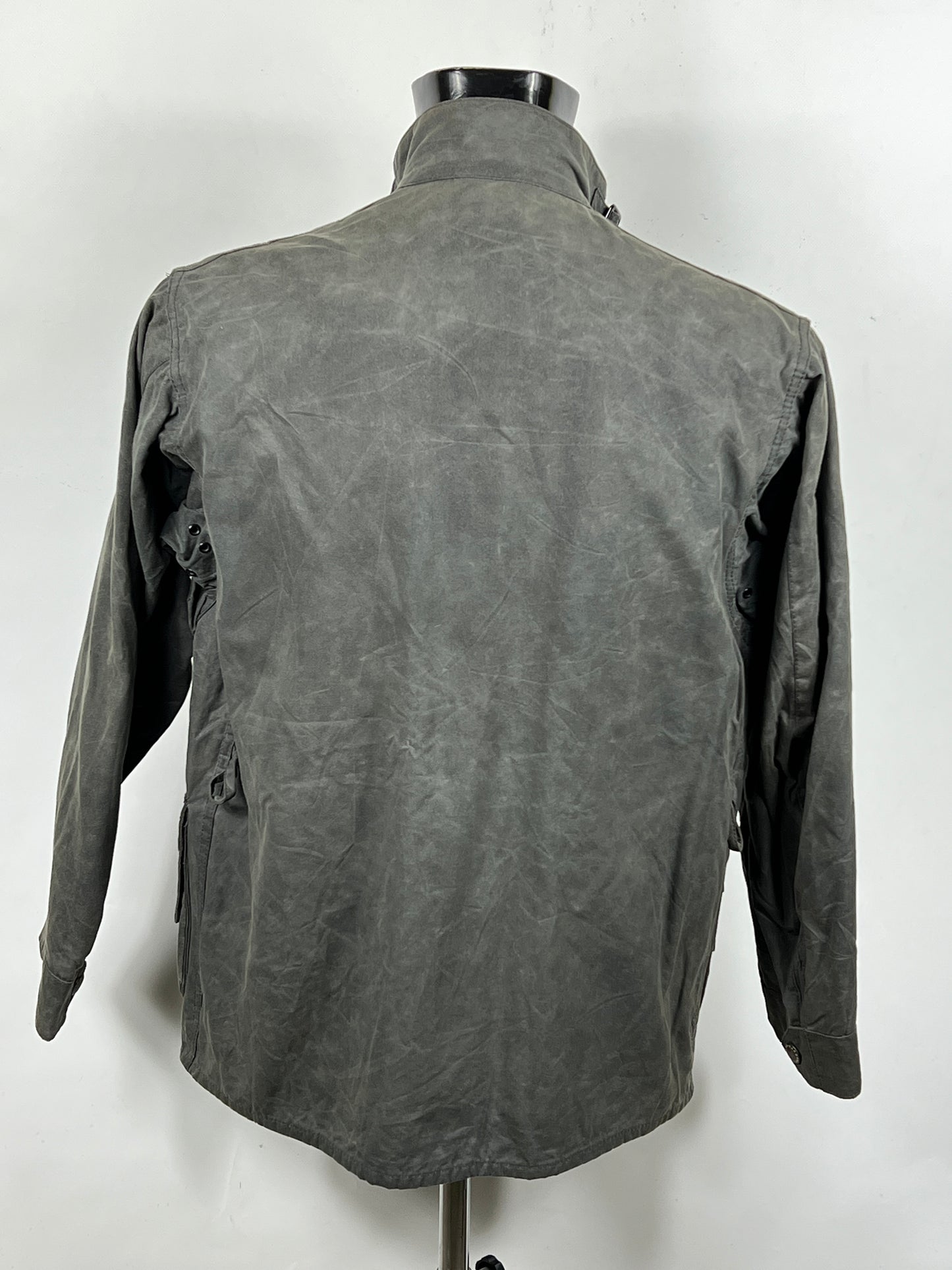 RARA Barbour International Grigio Black Streak Large - Man Waxed Charcoal Motorcycle jacket L