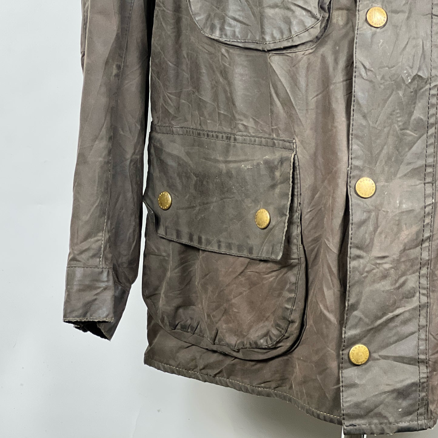 RARE Barbour Giacca Uomo Vintage Beacon Nero L C42/107 cm Black Wax Beacon Jacket