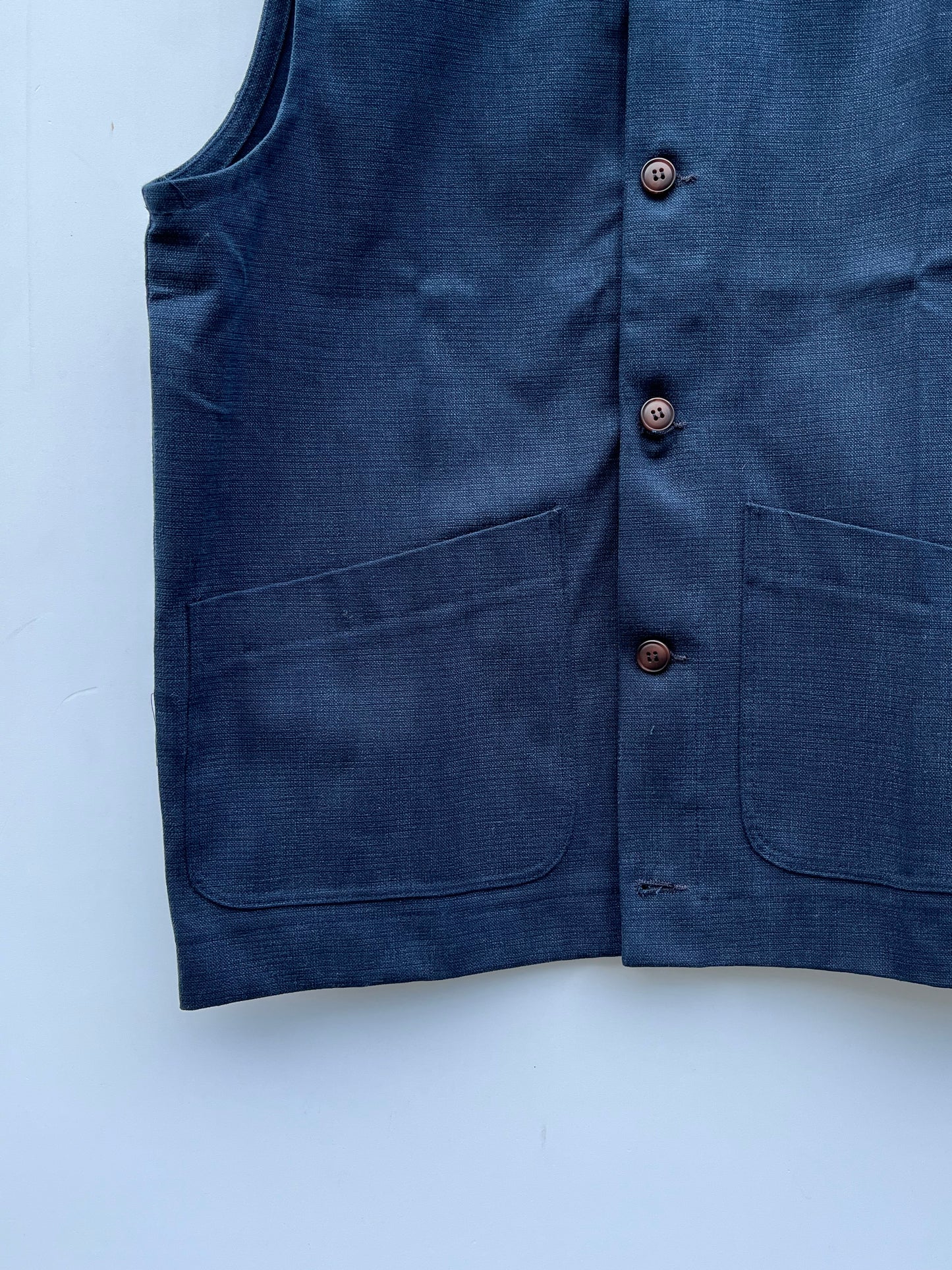 Gilet in cotone a girocollo colore blu notte by Seadog 1990