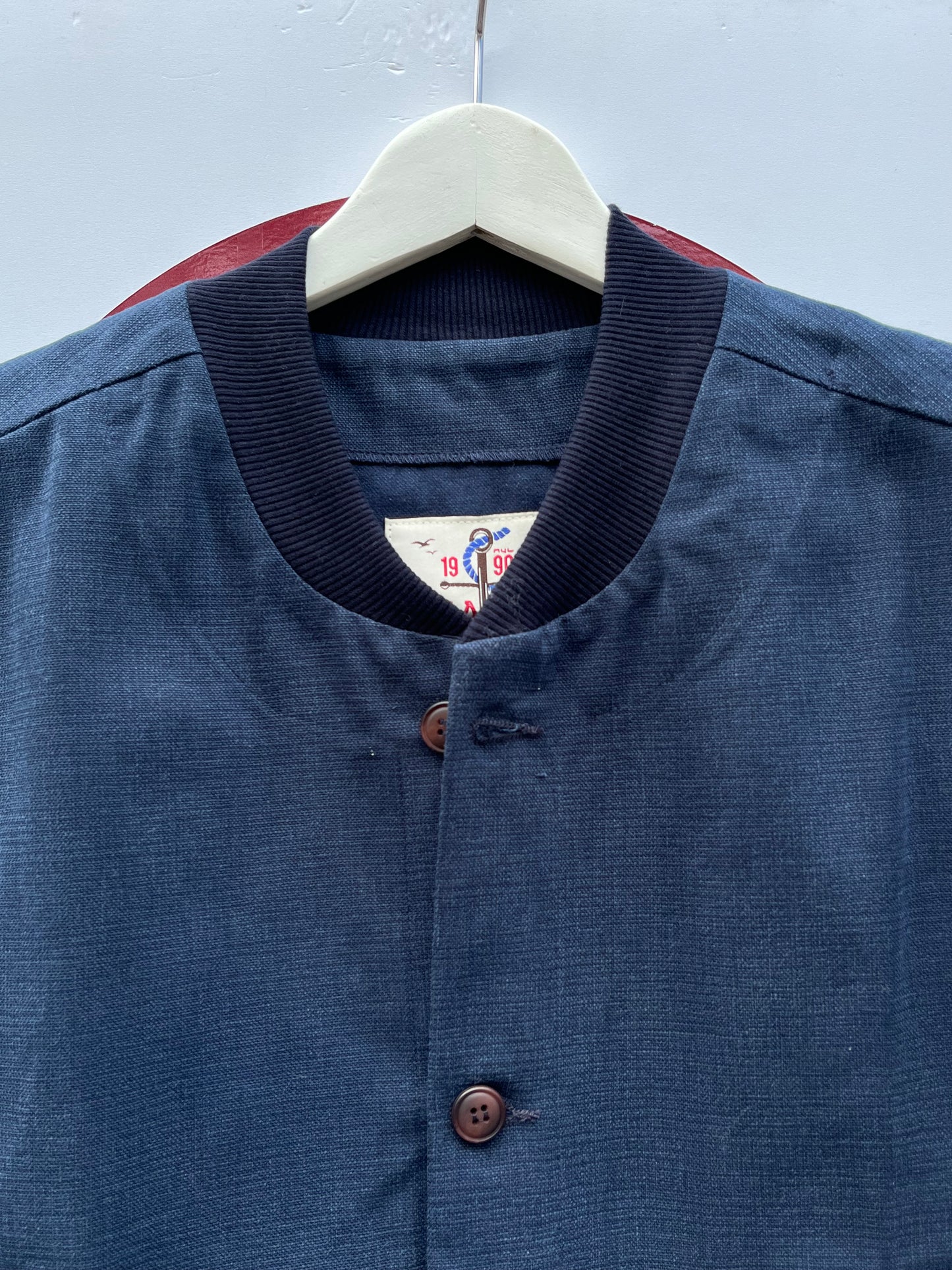 Gilet in cotone a girocollo colore blu notte by Seadog 1990