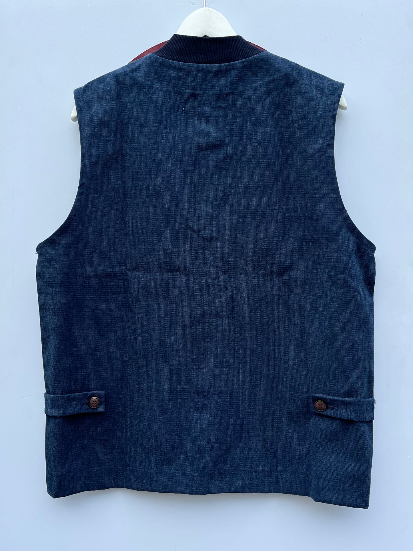 Gilet in cotone a girocollo colore blu notte by Seadog 1990