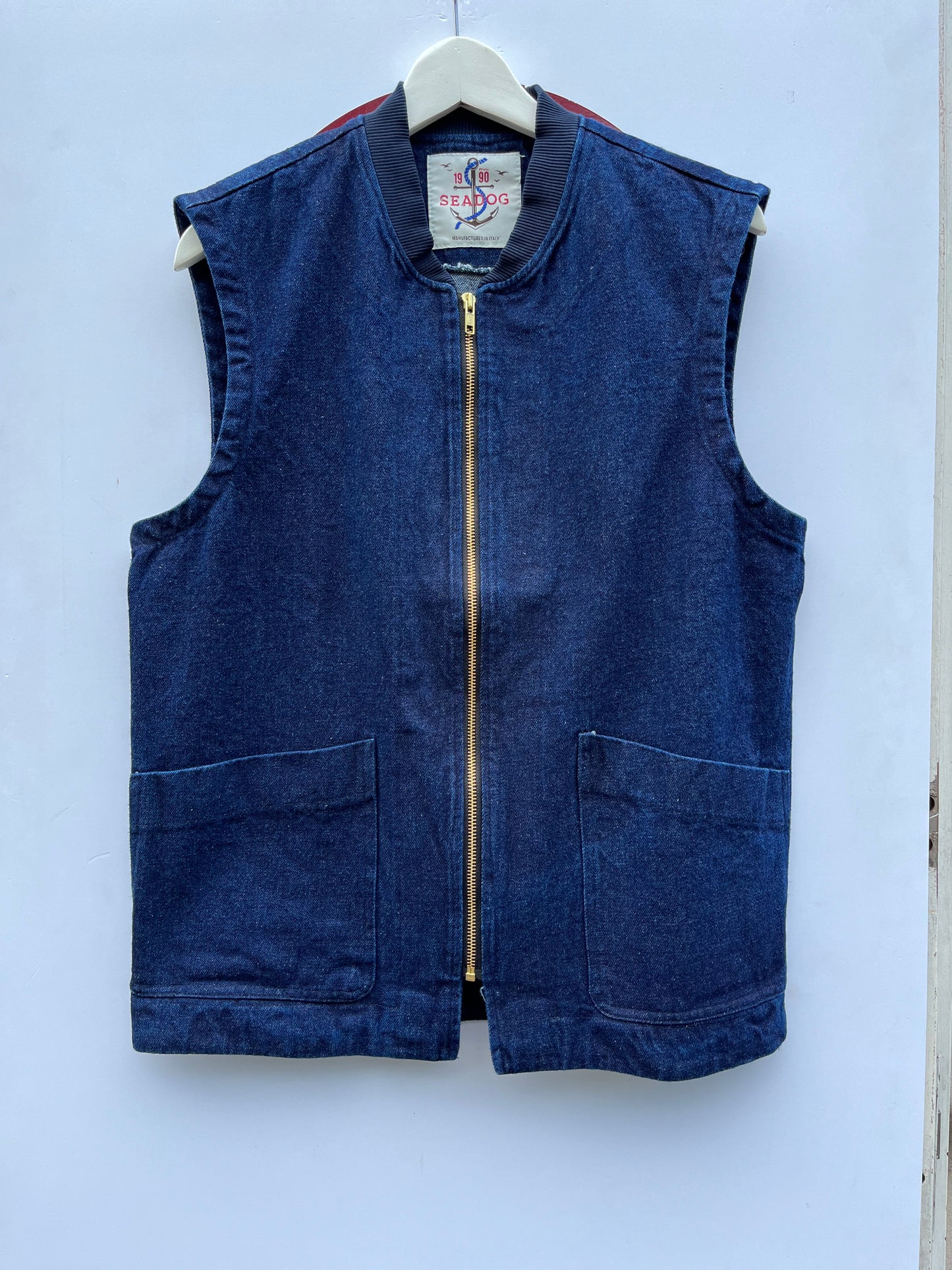 Gilet in tessuto denim colore jeans by Seadog 1990