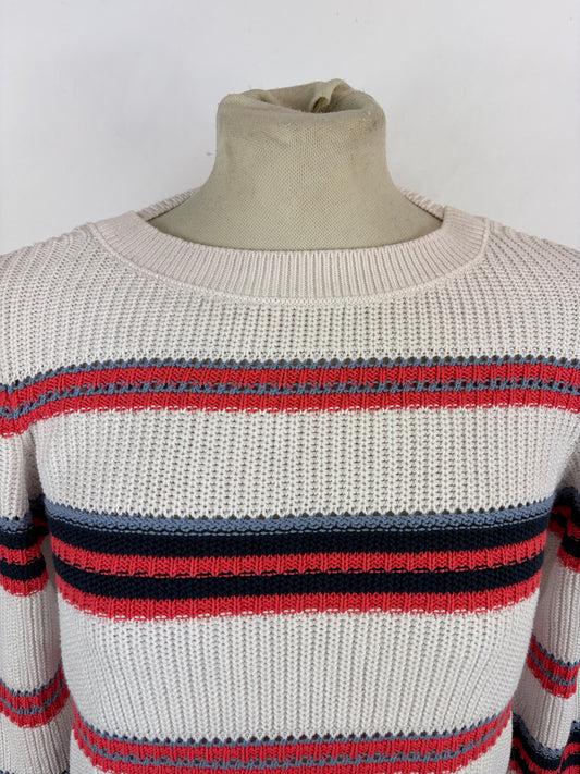 Maglione Barbour da donna in cotone bianco uk10 - Lady White Cotton jumper Size uk10