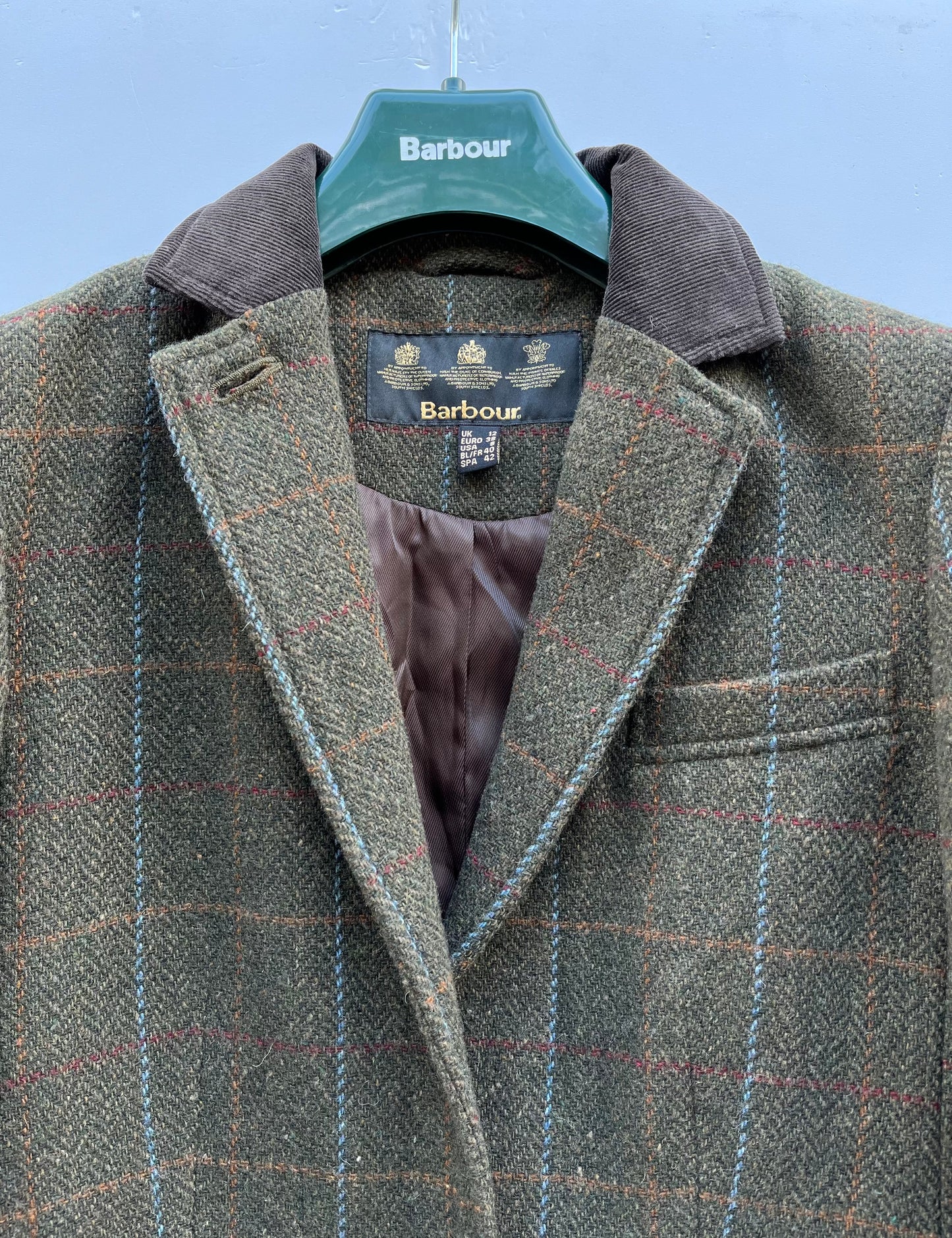 Giacca Barbour Donna verde Tweed Uk12 Medium Tweed Lady Jacket Size UK12