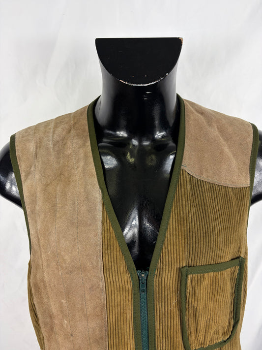 RARO Barbour Gilet vintage da tiro di colore verde oliva C40 - RARE Corduroy Ganton Shooting Vest size C40 Medium - Shop In London