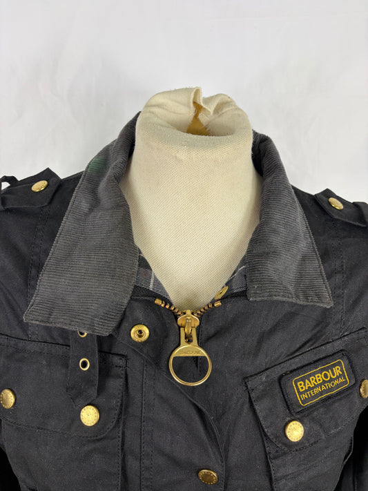 Giacca Barbour International Donna Medium UK14 -Lady International Black jacket size uk14 tg.42/44