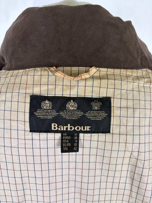 Giacca Barbour donna Badminton marrone cerata UK12 Medium Brown wax Lady jacket SIze M