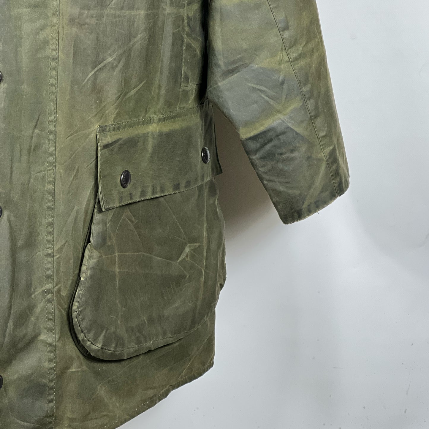 RARE Barbour Vintage Northumbria C42/107cm-Green Waxed Northumbria Jacket Large