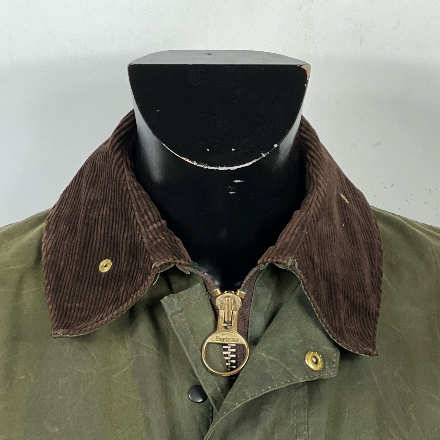 RARE Barbour Vintage Northumbria C42/107cm-Green Waxed Northumbria Jacket Large