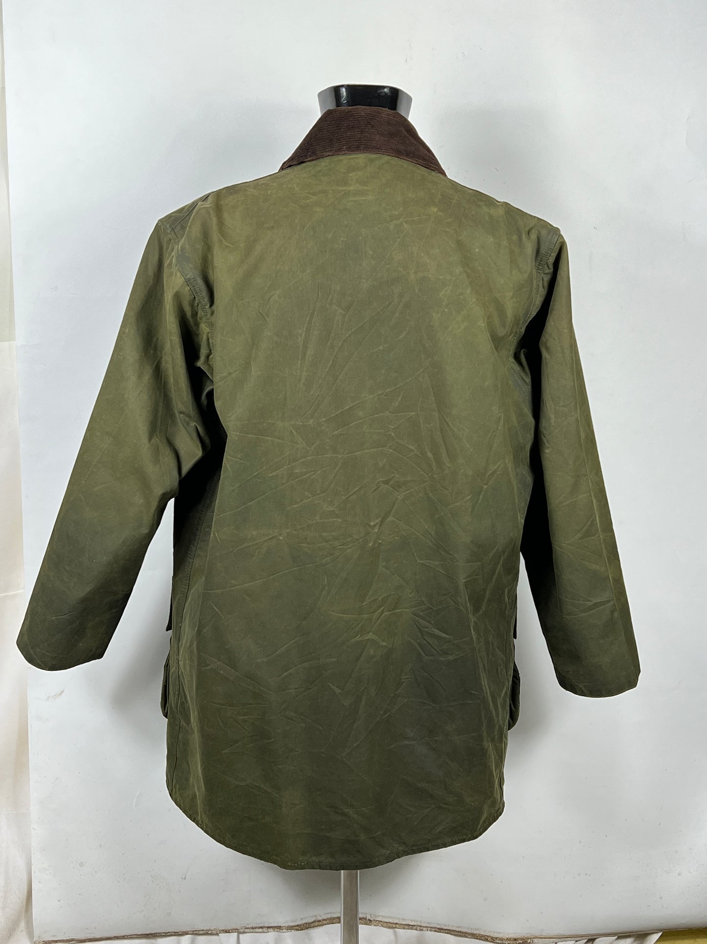 RARE Barbour Vintage Northumbria C42/107cm-Green Waxed Northumbria Jacket Large