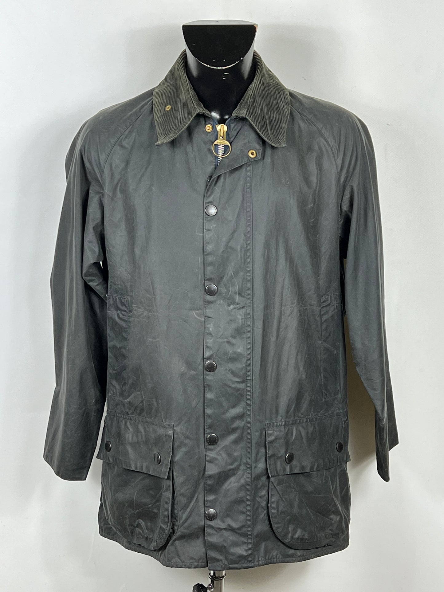 Barbour Giacca Beaufort blu C40/102 cm -Navy waxed Beaufort Jacket Size Medium