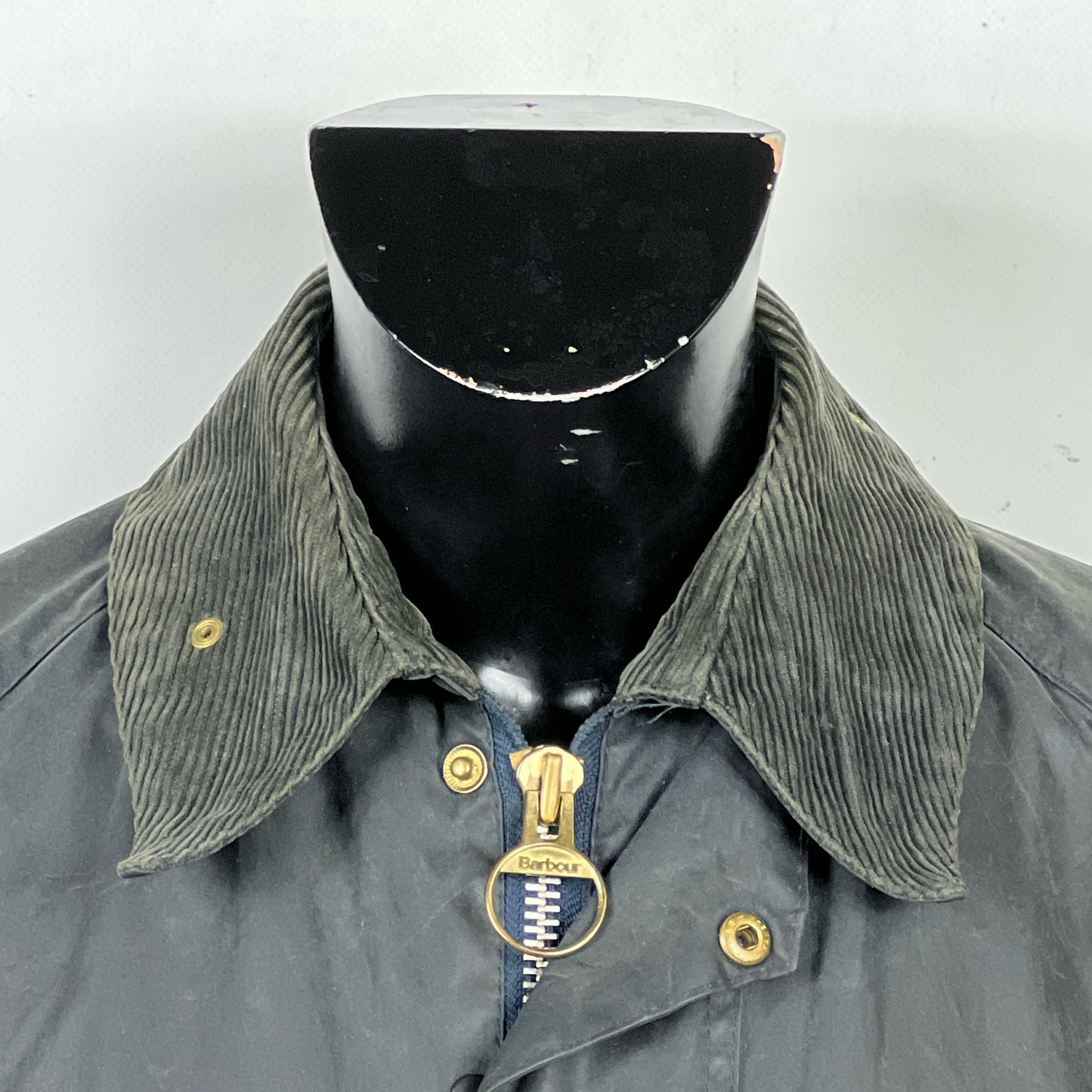 Barbour Giacca Beaufort blu C40/102 cm -Navy waxed Beaufort Jacket Size Medium