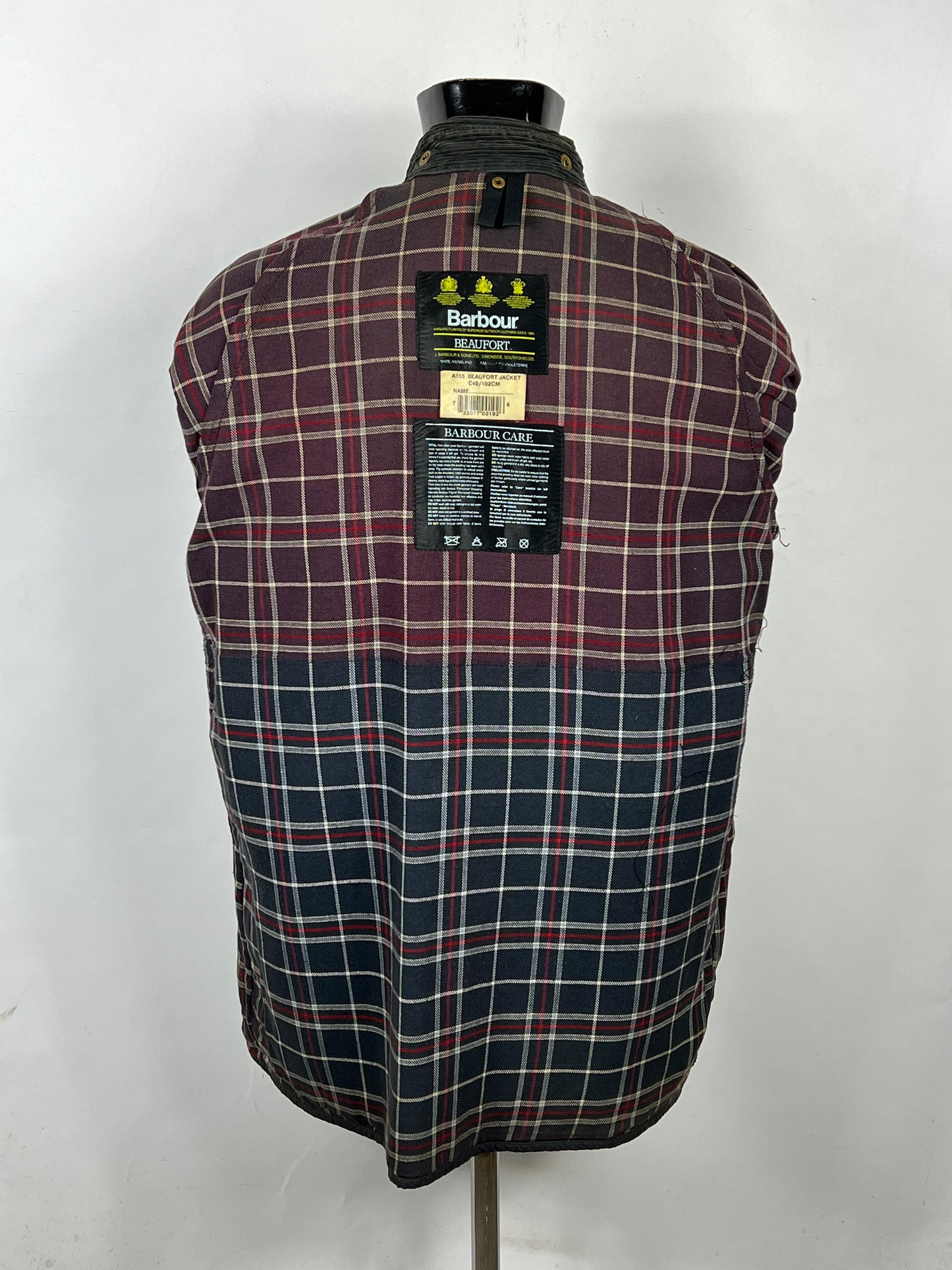 Barbour Giacca Beaufort blu C40/102 cm -Navy waxed Beaufort Jacket Size Medium
