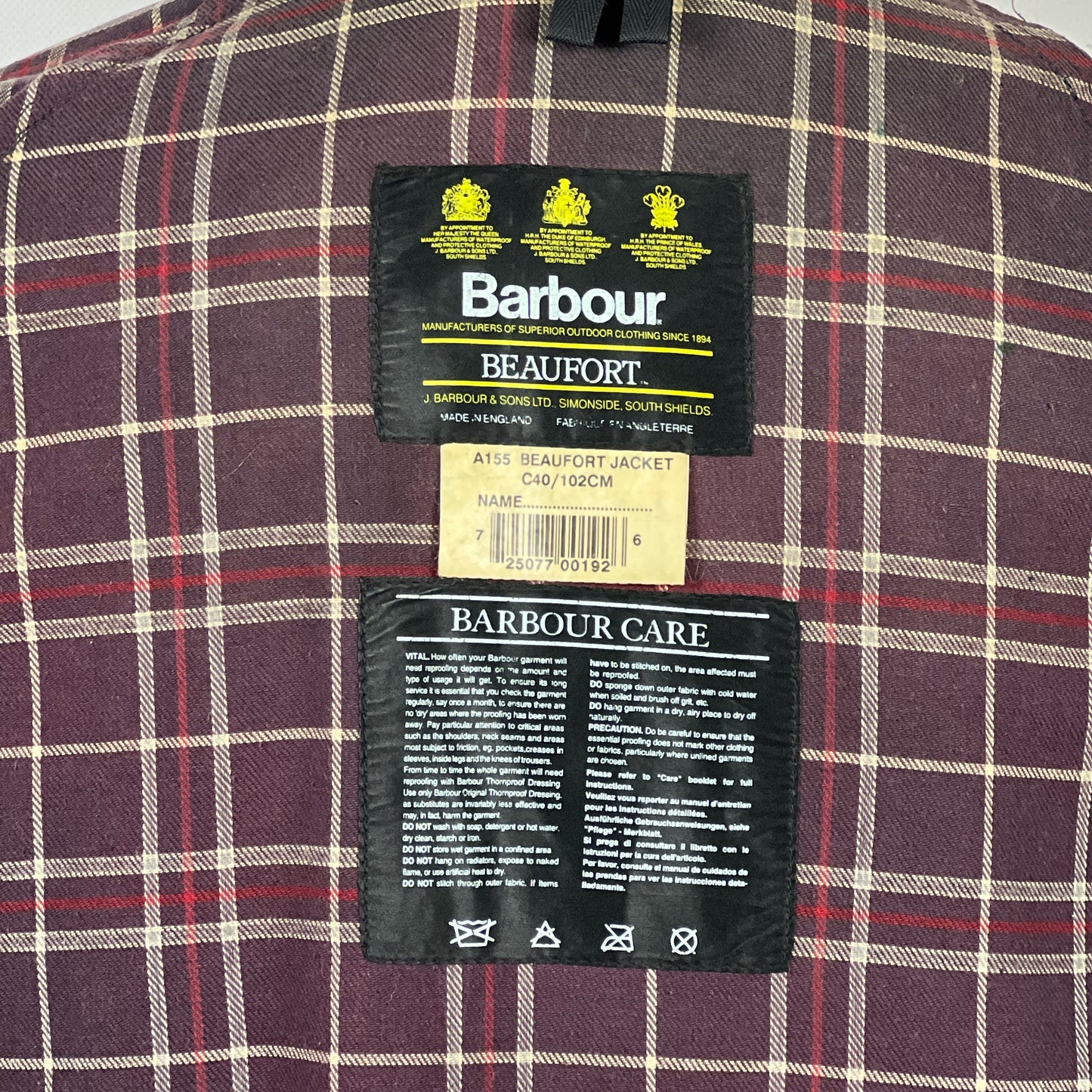 Barbour Giacca Beaufort blu C40/102 cm -Navy waxed Beaufort Jacket Size Medium