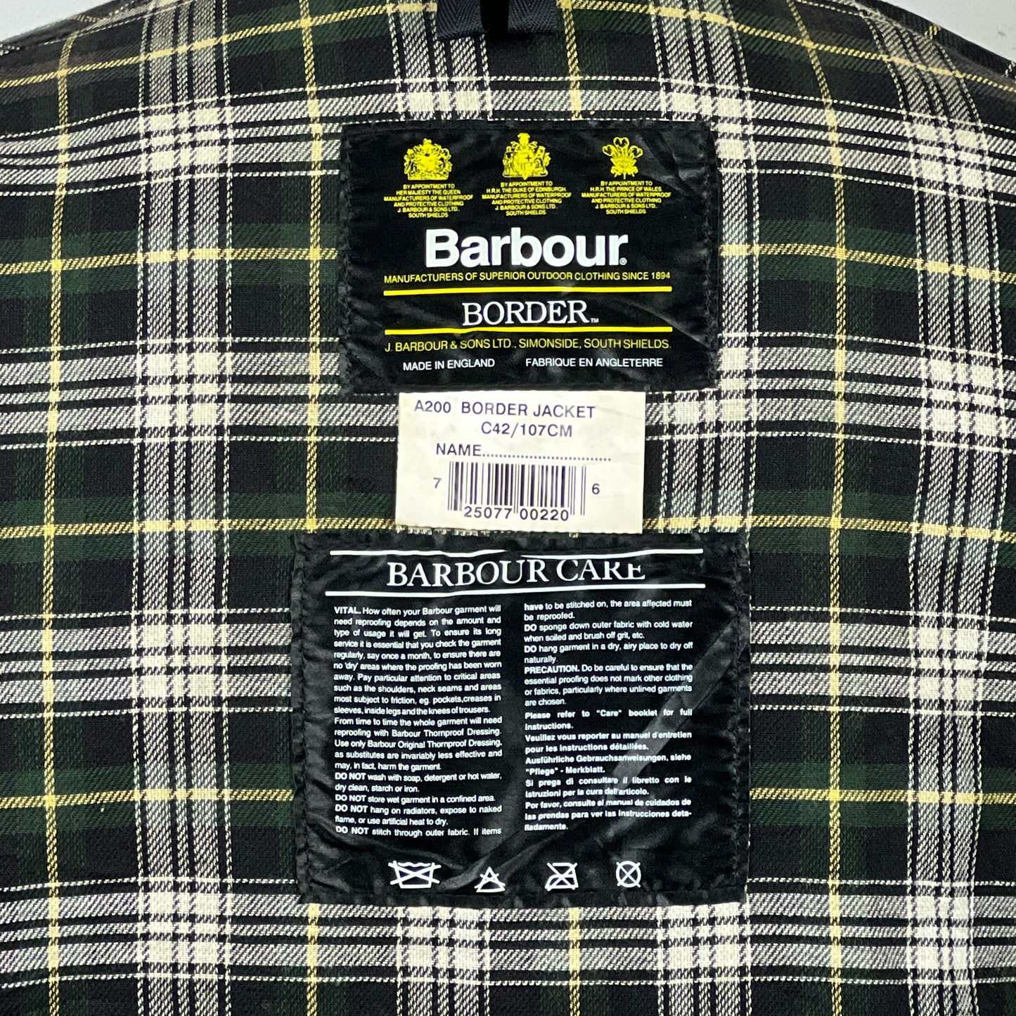 Barbour Border verde cotone Cerato C42/107 cm Green Border Coat Size Large tg. 52 ita