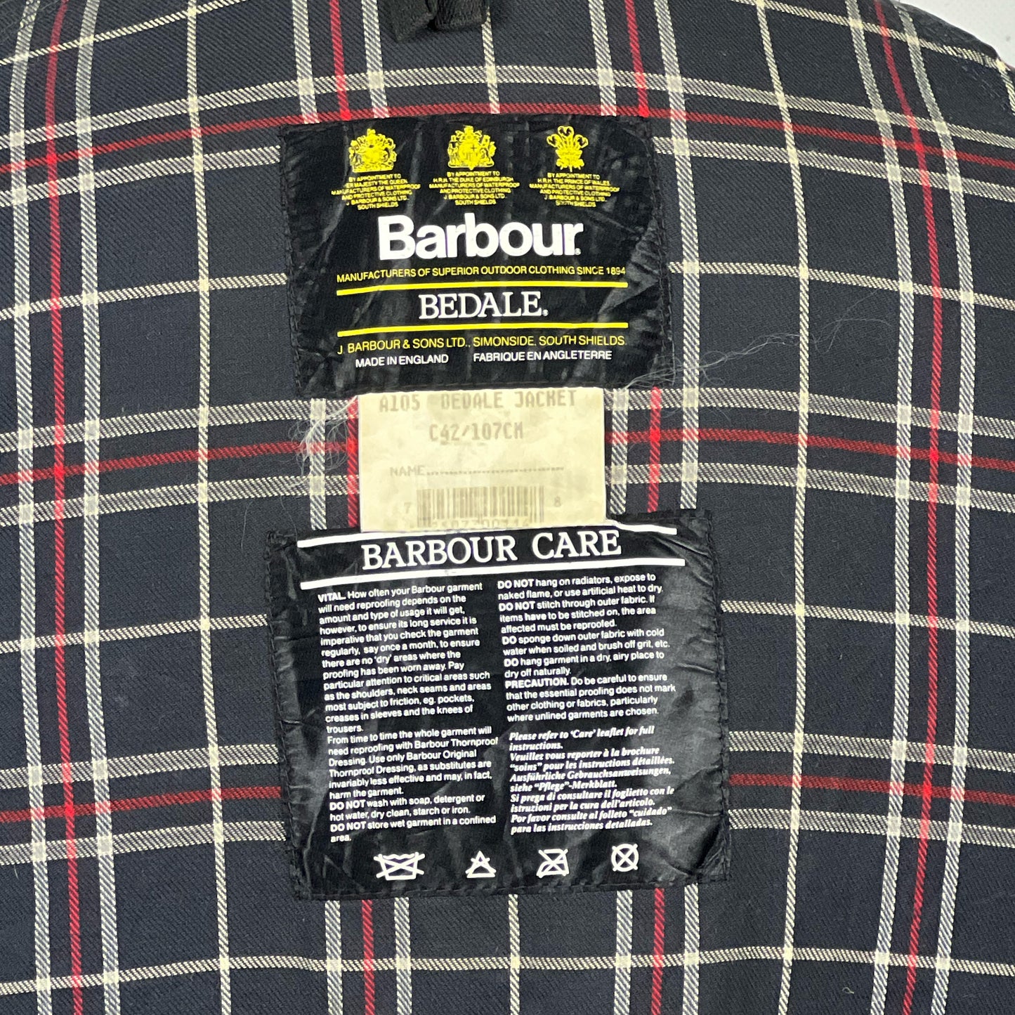 Barbour Vintage Giacca Bedale Blu C42/107 CM - Navy Bedale wax man jacket Large