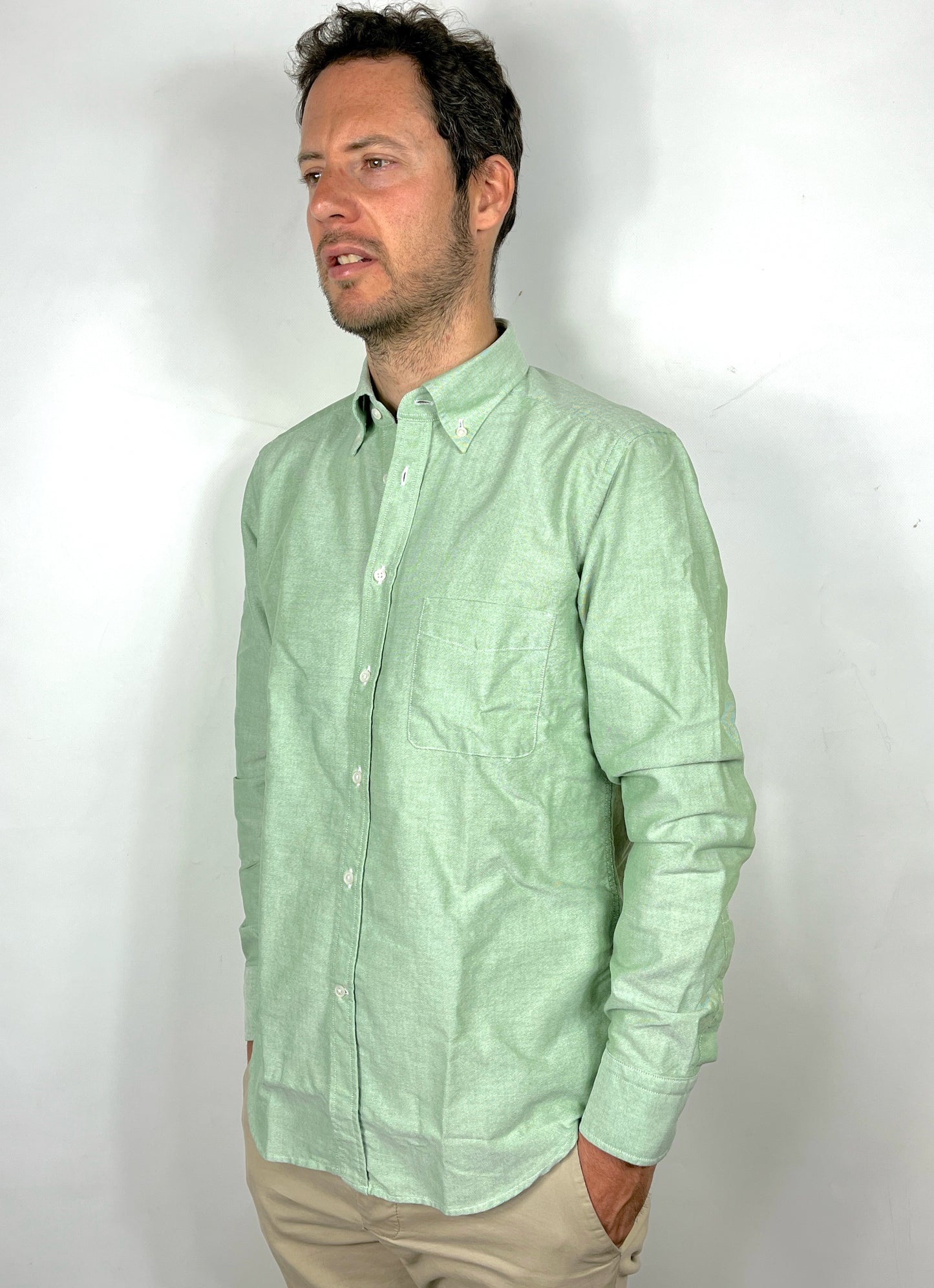 Camicia Bradford in cotone tessuto Oxford Verde chiaro by B.D. BAGGIES