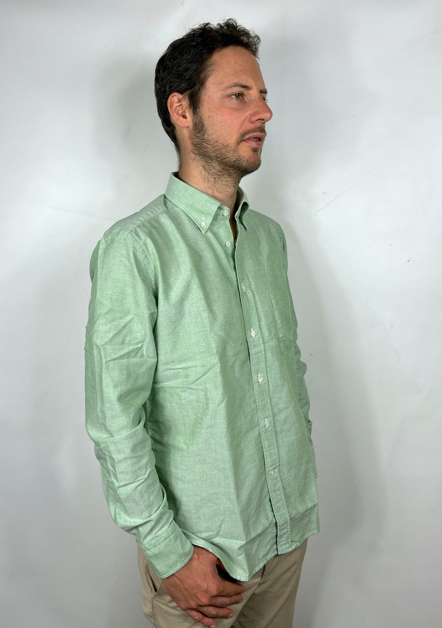 Camicia Bradford in cotone tessuto Oxford Verde chiaro by B.D. BAGGIES