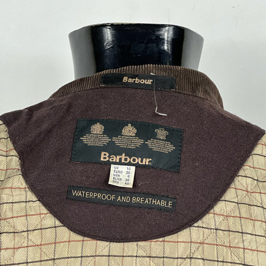 Cappotto Barbour marrone da donna in lana UK10 Small Brown Wool Lady coat size small