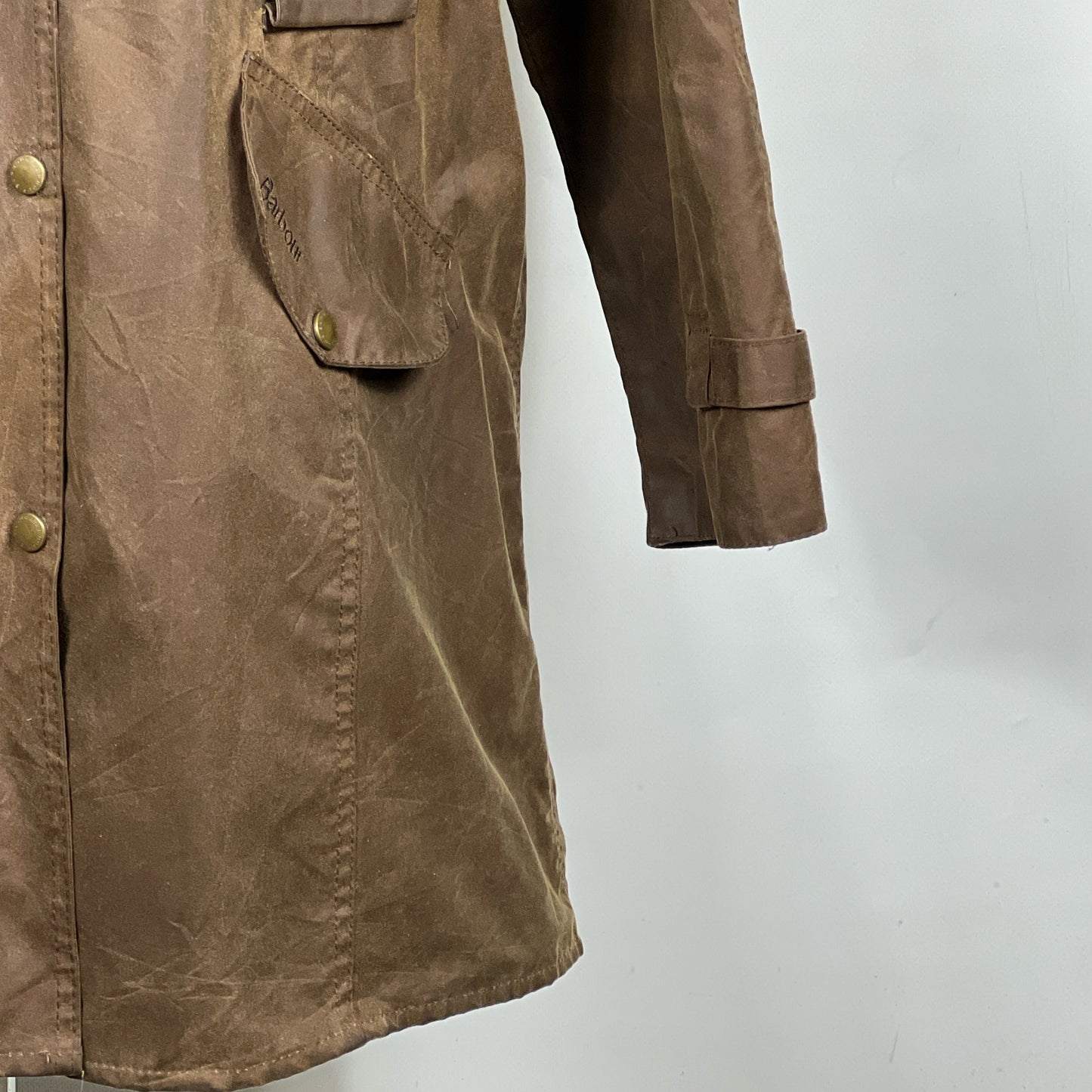 Barbour Giacca donna marrone cerato UK16 Tg. 44- Waxed Brown Jacket Size uk16